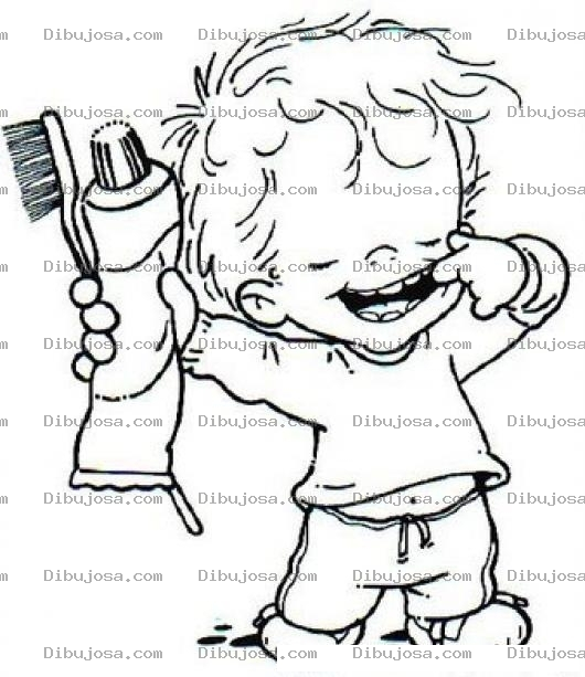 Dibujo para colorear Dibujo De Nino Con Dientes Limpios Recien Lavados Con Pasta Dental Y Cepillo De Dientes