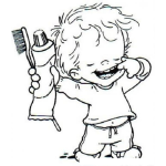 Dibujo para colorear Dibujo De Nino Con Dientes Limpios Recien Lavados Con Pasta Dental Y Cepillo De Dientes