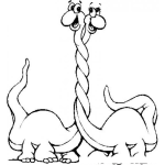 Dibujo para colorear Colorear Dinosaurios Enamorados Con Los Cuellos Trenzados Haciendo Una Trenza Con Sus Pescuezos