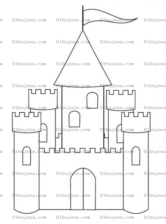 Dibujo para colorear Pintar Castillo