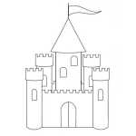Dibujo para colorear Pintar Castillo