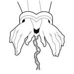 Dibujo para colorear Esclavo Del Amor Para Pintar Y Colorear Hombre Enchachado O Esposado Con Esposas De Corazon