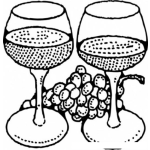 Dibujo para colorear Dos Copas De Vino Para Colorear