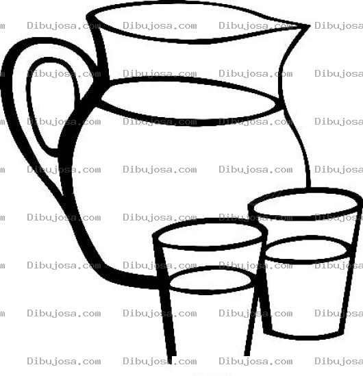 Dibujo para colorear Dibujo De Pichel Con Dos Vasos De Agua Para Pintar Y Colorear