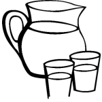 Dibujo para colorear Dibujo De Pichel Con Dos Vasos De Agua Para Pintar Y Colorear