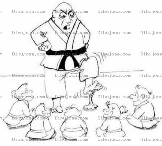 Dibujo para colorear Dibujo De Sensei Maestro De Karate Para Pintar Y Colorear