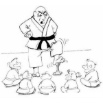 Dibujo para colorear Dibujo De Sensei Maestro De Karate Para Pintar Y Colorear