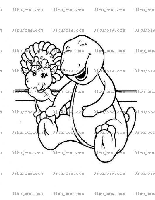 Dibujo para colorear Colorear a Barney riendo