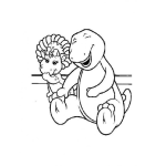 Dibujo para colorear Colorear a Barney riendo