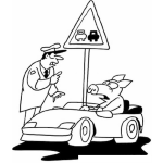 Dibujo para colorear Policia De Transito Para A Un Coche Para Pintar Y Colorear