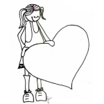 Dibujo para colorear Nina Con Un Gran Corazon Limpio Y Puro Para Pintar Y Colorear