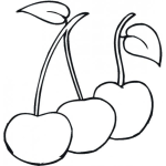 Dibujo para colorear Dibujo De Cerezas Para Pintar Y Colorear 3 Cerezas