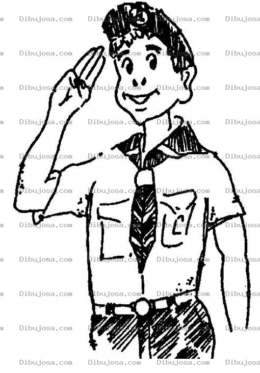 Dibujo para colorear Dibujo De Boy Scout Para Pintar Y Colorear