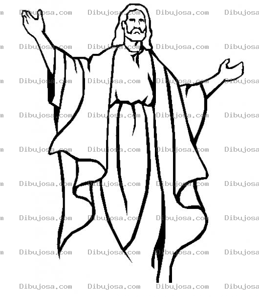 Dibujo para colorear Dibujo De JESUS Con Los Brazos Abiertos Para Pintar Y Colorear