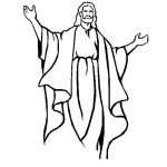 Dibujo para colorear Dibujo De JESUS Con Los Brazos Abiertos Para Pintar Y Colorear