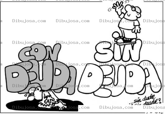 Dibujo para colorear Dibujo De Con Deuda Y Sin Deuda Para Colorear Y Pintar Hombre Endeudado Y Hombre Libre De Deudas