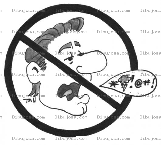 Dibujo para colorear Prohibidas Las Malas Palabras Dibujo De Signo De No Se Permiten Malas Palabras Ni Palabras Obscenas Para Pintar Y Colorear