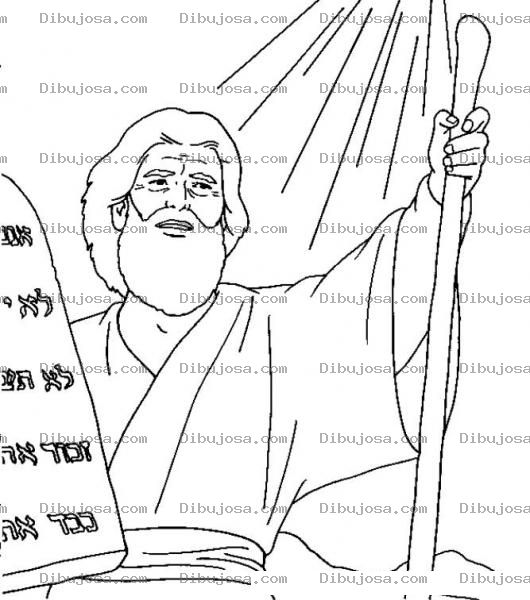 Dibujo para colorear Moises y los mandamientos