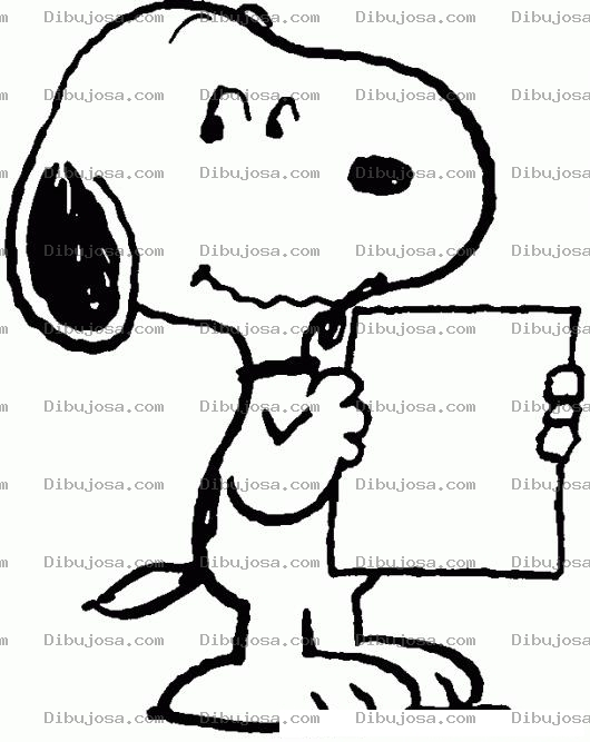 Dibujo para colorear Dibujo De Esnupi Con Cartel En Blanco Para Colorear