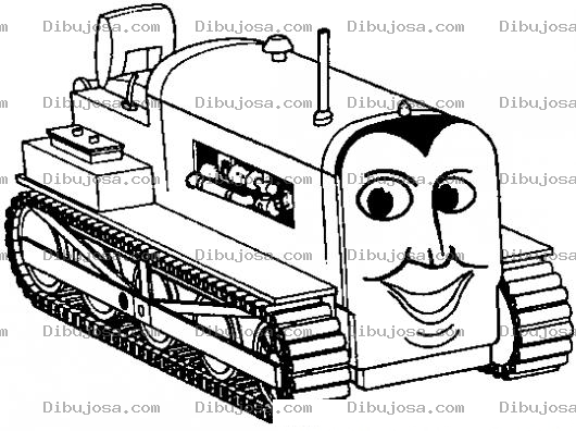 Dibujo para colorear Dibujo De Tractoricito Con Ruedas De Oruga Para Colorear