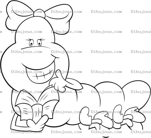 Dibujo para colorear Dibujo De Gusanita Coqueta Para Pintar Y Colorear