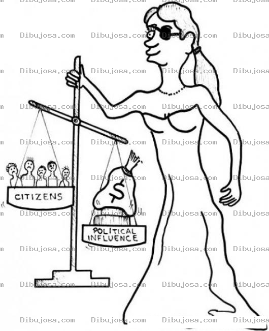 Dibujo para colorear Dibujo De Justicia Corrupta Para Pintar Y Colorear
