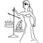 Dibujo para colorear Dibujo De Justicia Corrupta Para Pintar Y Colorear