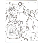 Dibujo para colorear Colorear a Juan el Bautista Predicando
