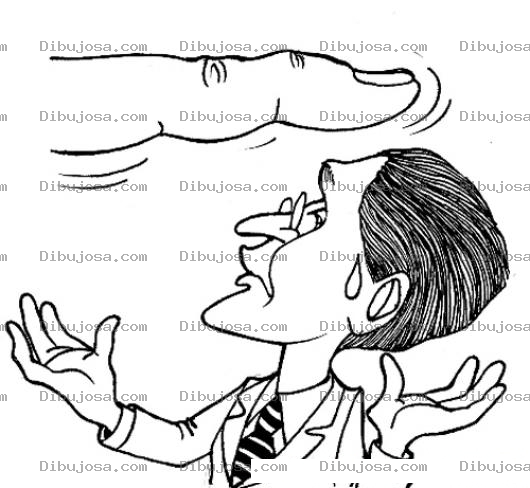 Dibujo para colorear Dibujo De Empleado Apachado Con Un Dedo Para Colorear Y Pintar