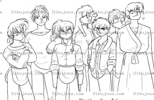 Dibujo para colorear Ranma Y Sus Amigos Para Pintar Y Colorear Gratis
