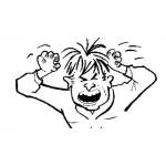 Dibujo para colorear Dibujo De Hombre Llorando Enojado Rabioso Histerico Y Desesperado Para Colorear