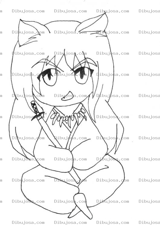 Dibujo para colorear Dibujo De Inyasha Para Pintar Y Colorear