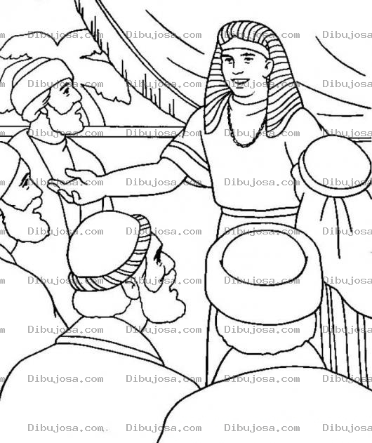 Dibujo para colorear Colorear a Jose revelandose ante sus hermanos