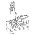 Dibujo para colorear Colorear Cunita De Bebe Par Pintar Meseser Mama Durmiendo A Su Bebita