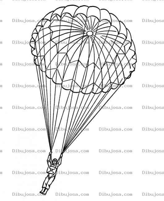 Dibujo para colorear Colorear Paracaidista Descendiendo En Su Paracaidas En La Base Militar General Felipe Cruz Dibujo Para Pintar