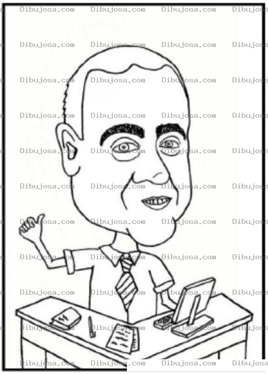 Dibujo para colorear Colorear Jefe En Su Oficina