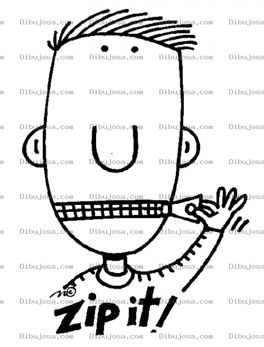 Dibujo para colorear Colorear Boca Cerrada Con Ziper