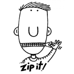 Dibujo para colorear Colorear Boca Cerrada Con Ziper