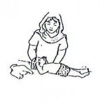 Dibujo para colorear Dibujo De Mujer Cambiando Ropa A Bebe Para Colorear