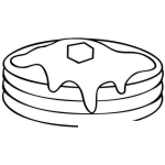 Dibujo para colorear Dibujo De Panqueques Para Pintar Y Colorear