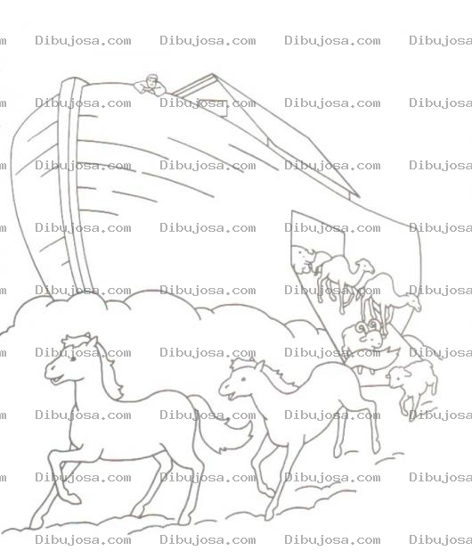 Dibujo para colorear Colorear el arca de noe