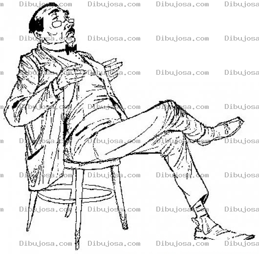 Dibujo para colorear Colorear Hombre Adinerado Sentado En Un Banco