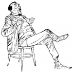 Dibujo para colorear Colorear Hombre Adinerado Sentado En Un Banco