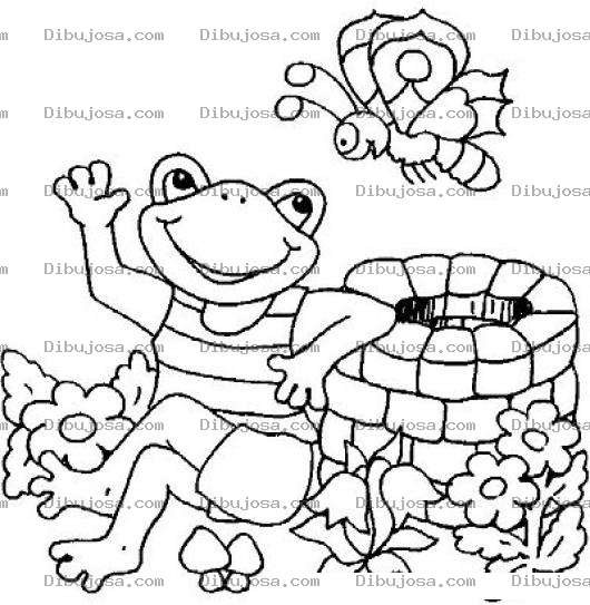 Dibujo para colorear Rana En El Pozo De Los Deseos Para Colorear