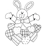 Dibujo para colorear Dibujo De Conejo Con Muchos Corazones Para Colorear Conejo Y Corazon
