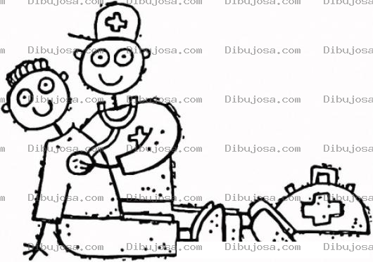 Dibujo para colorear Colorear Enfermero Haciendo Un Examen Medico