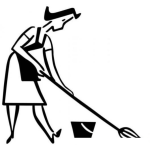 Dibujo para colorear Colorear Mujer Trapenado El Piso Con Una Mopa O Trapeador