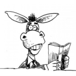 Dibujo para colorear Burro Leyendo Un Libro Para Pintar Y Colorear