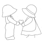 Dibujo para colorear Ninos Enamorados Para Pintar Y Colorear Online