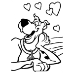 Dibujo para colorear Scooby Doo Enamorado Con Corazoncitos Para Pintar Y Colorear